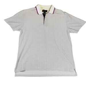 Brooks Brothers X St Andrews Links Polo Shirt Men XL Purple Stripes Pique Cotton